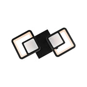 LED żyrandol z równowaga 44 W, pilot, 2 kwadraty, zimno/gorące/neutralne światło, niestabilne, czarne