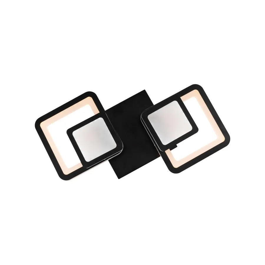 LED żyrandol z równowaga 44 W, pilot, 2 kwadraty, zimno/gorące/neutralne światło, niestabilne, czarne