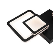 LED żyrandol z równowaga 44 W, pilot, 2 kwadraty, zimno/gorące/neutralne światło, niestabilne, czarne