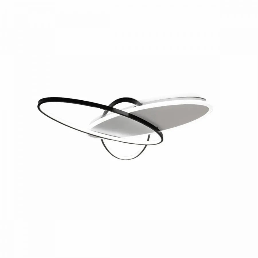 Żyrandol LED LIGURIA 81W z pilotem, 3 owale, światło zimne/ciepłe/neutralne, ściemnialny, czarno-biały