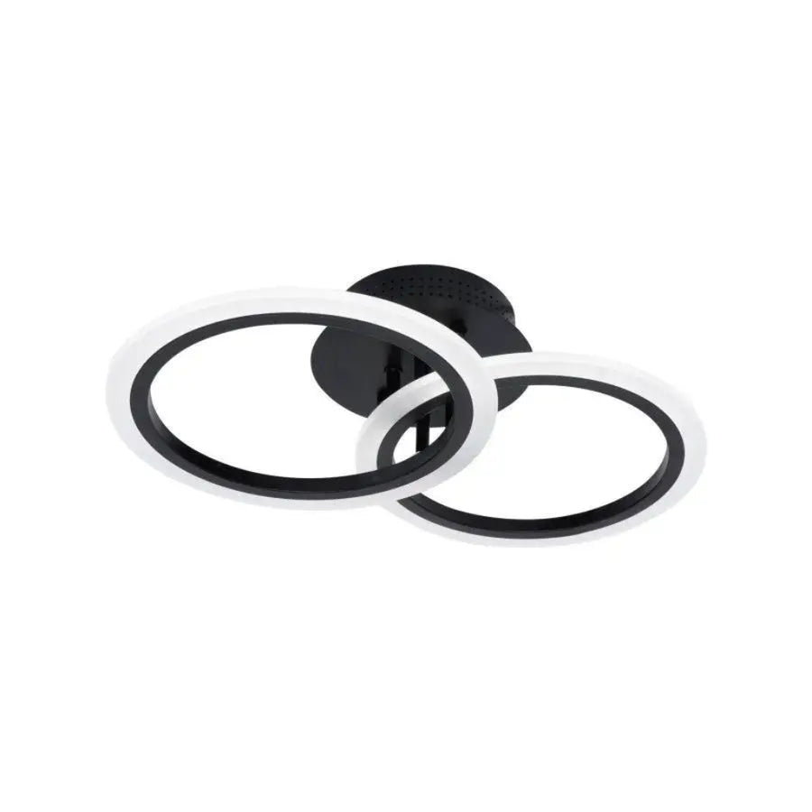 Żyrandol LED BETTY 28 W z pilotem, 2 okręgi, światło zimne/ciepłe/neutralne, ściemnialny, czarny