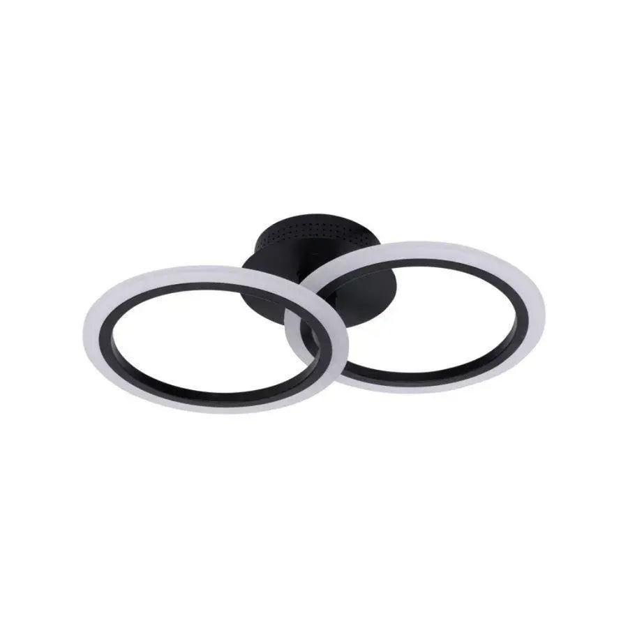 Żyrandol LED BETTY 28 W z pilotem, 2 okręgi, światło zimne/ciepłe/neutralne, ściemnialny, czarny