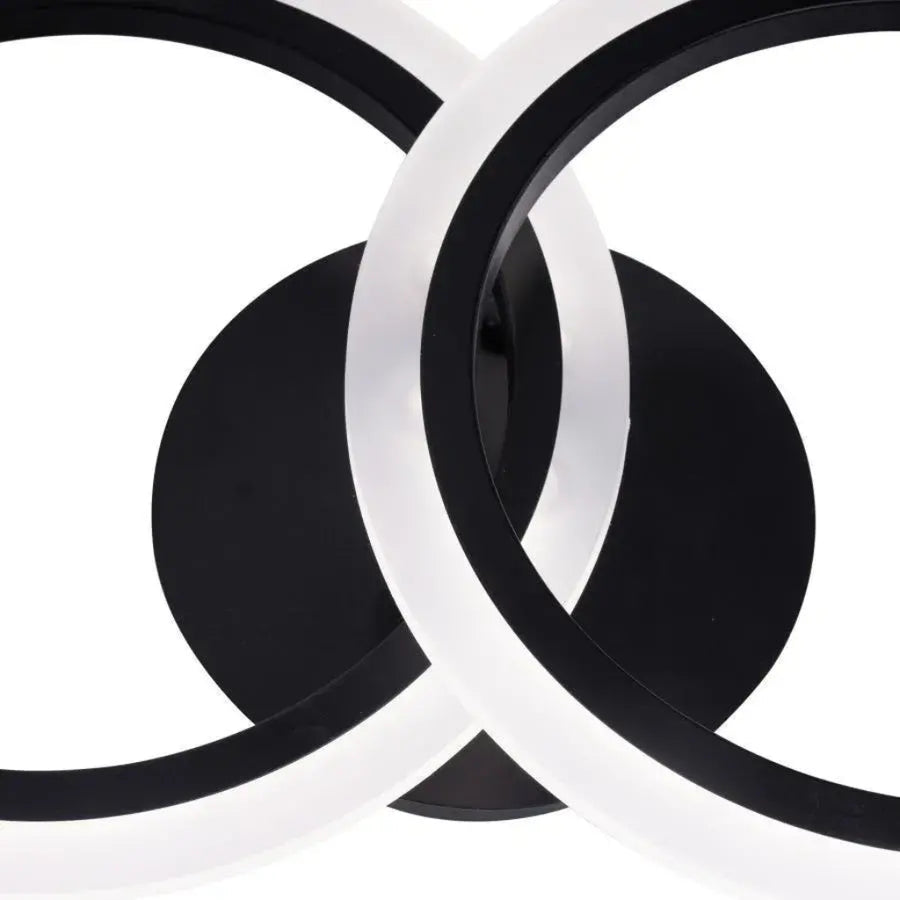 Żyrandol LED BETTY 28 W z pilotem, 2 okręgi, światło zimne/ciepłe/neutralne, ściemnialny, czarny