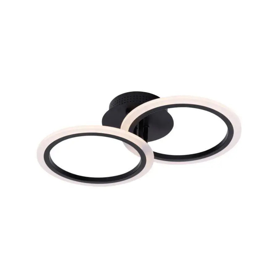 Żyrandol LED BETTY 28 W z pilotem, 2 okręgi, światło zimne/ciepłe/neutralne, ściemnialny, czarny