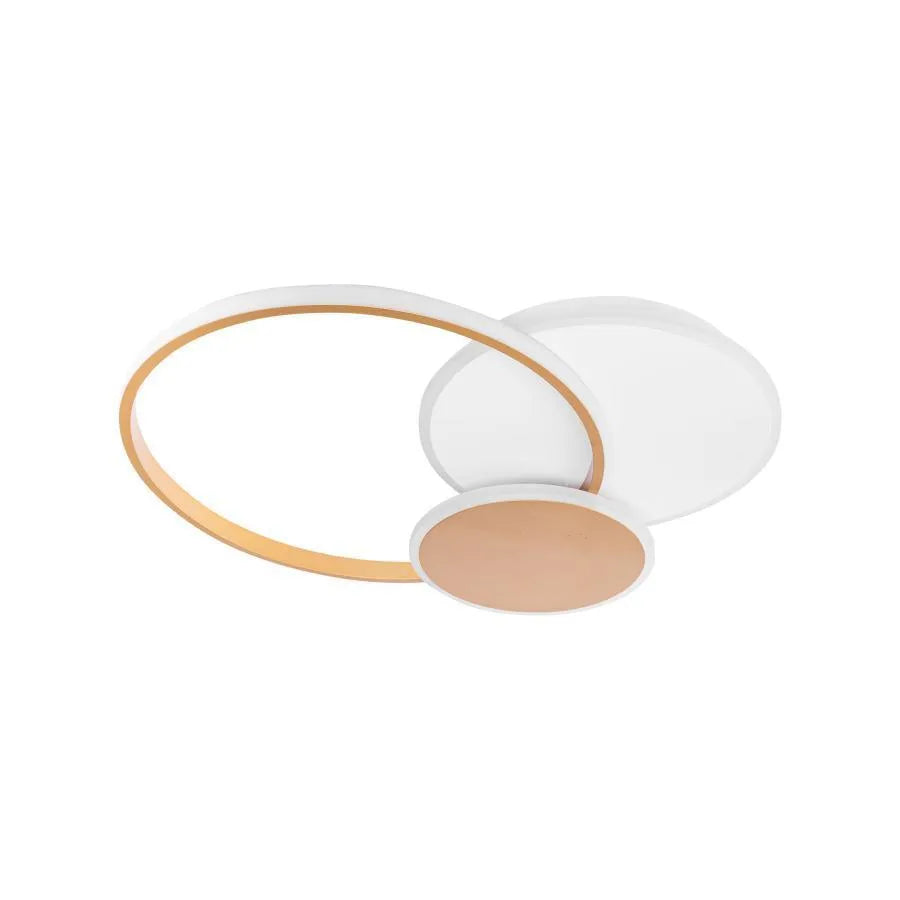 Żyrandol LED z pilotem KILLIAN 71W, 3 kółka, światło zimne/ciepłe/neutralne, możliwość przyciemniania, białe złoto