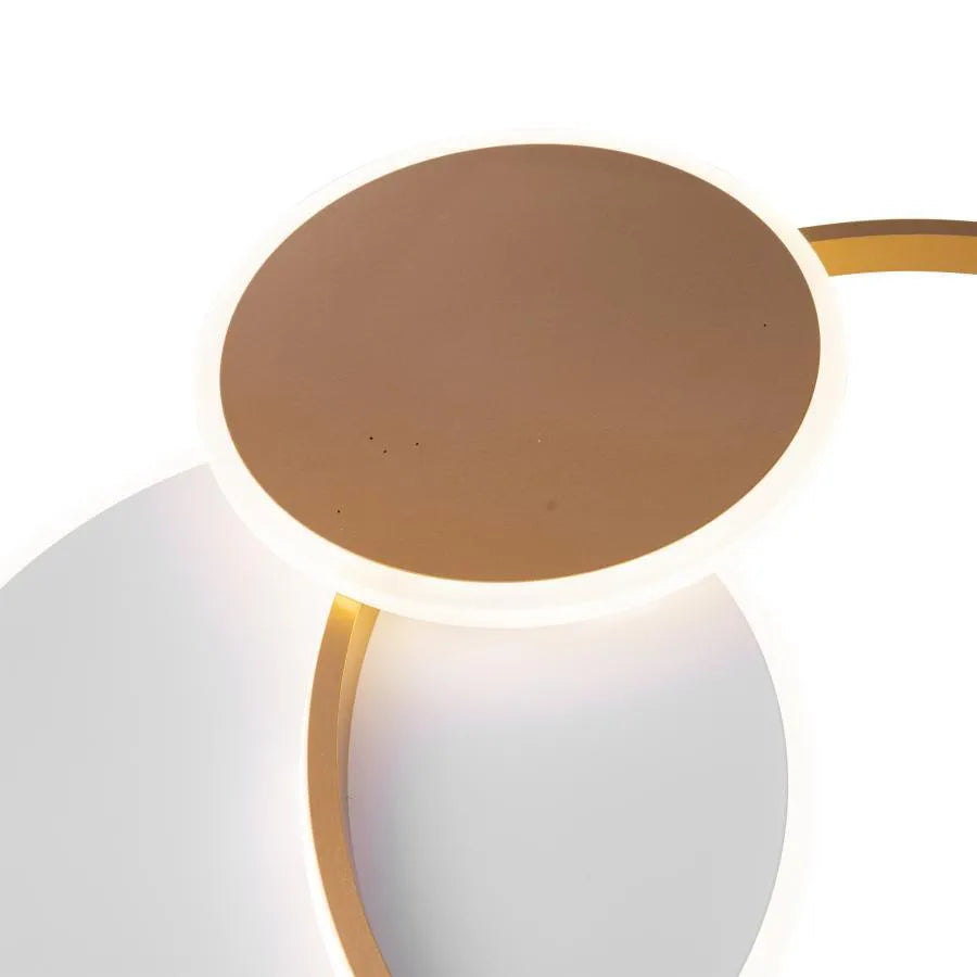 Żyrandol LED z pilotem KILLIAN 71W, 3 kółka, światło zimne/ciepłe/neutralne, możliwość przyciemniania, białe złoto