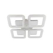 Żyrandol LED z pilotem CHAI 3D 104 W, 4 kwadraty, światło zimne/ciepłe/neutralne, ściemnialny, biały