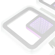 Żyrandol LED z pilotem CHAI 3D 104 W, 4 kwadraty, światło zimne/ciepłe/neutralne, ściemnialny, biały