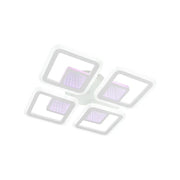 Żyrandol LED z pilotem CHAI 3D 104 W, 4 kwadraty, światło zimne/ciepłe/neutralne, ściemnialny, biały