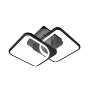 Żyrandol LED z pilotem ZOE 39W, 2 kwadraty, światło zimne/ciepłe/neutralne, ściemnialny, czarny