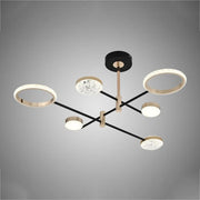 Żyrandol LED AUGUSTUS 40 W, 6 elementów, liniowy, światło zimne/ciepłe/neutralne, połyskujący złoty czarny