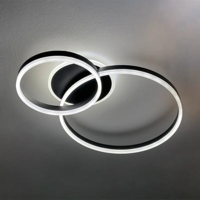 Żyrandol LED z pilotem ELISABETH 71W, 2 okręgi, światło zimne/ciepłe/neutralne, ściemnialny, czarny
