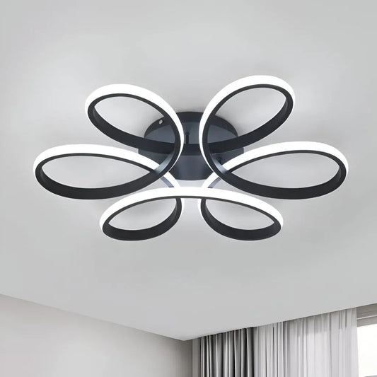 Żyrandol LED z pilotem HELIX 108W, światło zimne/ciepłe/neutralne, ściemnialny, czarny