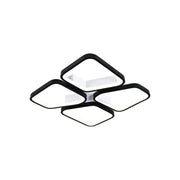Żyrandol LED z pilotem DAIKI 79 W, 4 kwadraty, światło zimne/ciepłe/neutralne, ściemnialny, czarny