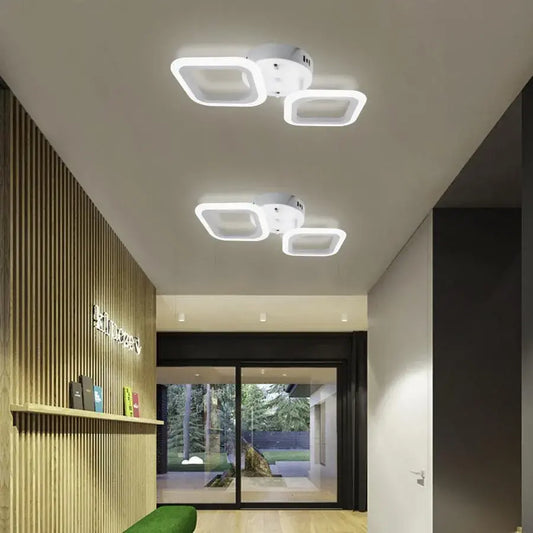 Żyrandol LED ERIKA 11W, 2 kwadraty, światło neutralne, biały
