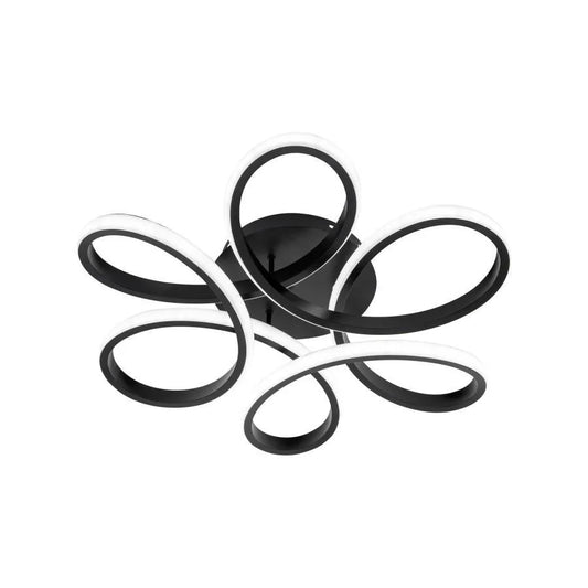 Żyrandol LED z pilotem ELON 120W, falisty, światło zimne/ciepłe/neutralne, ściemnialny, czarny