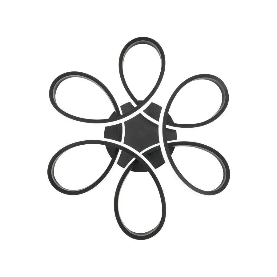 Żyrandol LED z pilotem ELON 120W, falisty, światło zimne/ciepłe/neutralne, ściemnialny, czarny