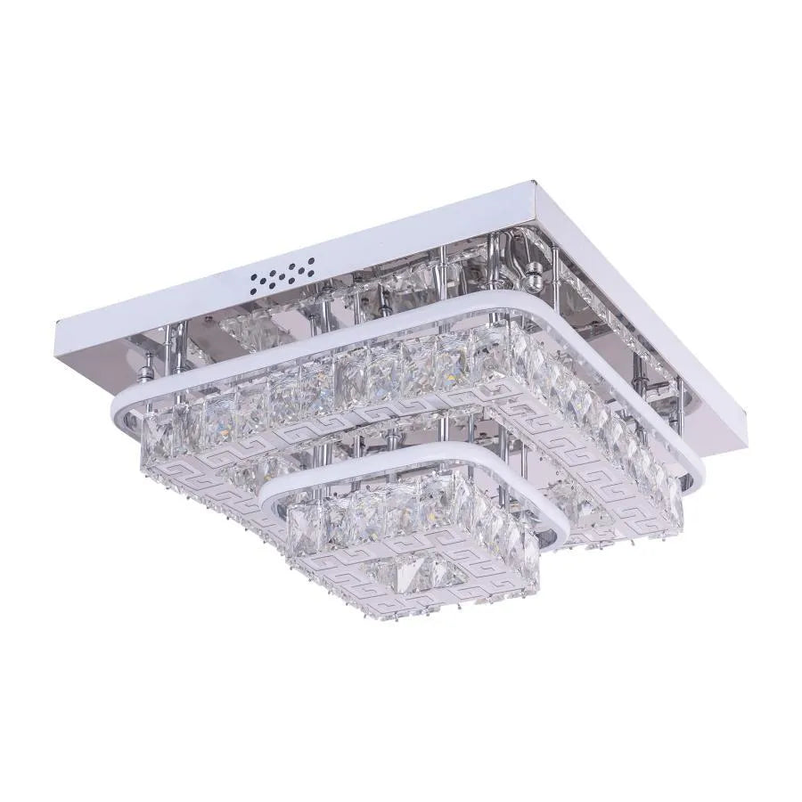 Żyrandol LED z pilotem i kryształem ETAN 66W, zimne/ciepłe/neutralne światło, ściemnialny, błyszczący chrom