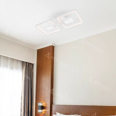 LED żyrandol z zdalnym sterowaniem Felix 57W, 2 kwadraty, zimno/gorące/neutralne światło, niestabilne, białe