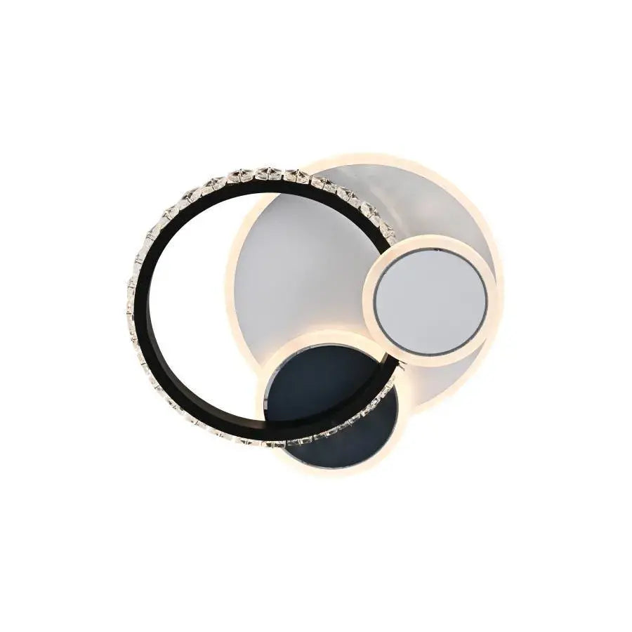 Żyrandol LED z kryształem GELLA 48W, okrągły, światło zimne/ciepłe/neutralne, czarno-biały