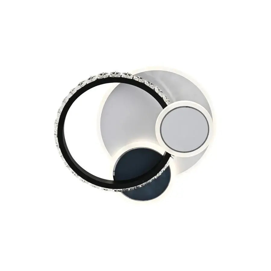 Żyrandol LED z kryształem GELLA 48W, okrągły, światło zimne/ciepłe/neutralne, czarno-biały