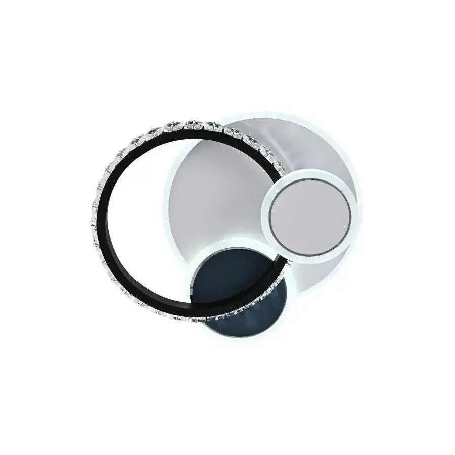 Żyrandol LED z kryształem GELLA 48W, okrągły, światło zimne/ciepłe/neutralne, czarno-biały