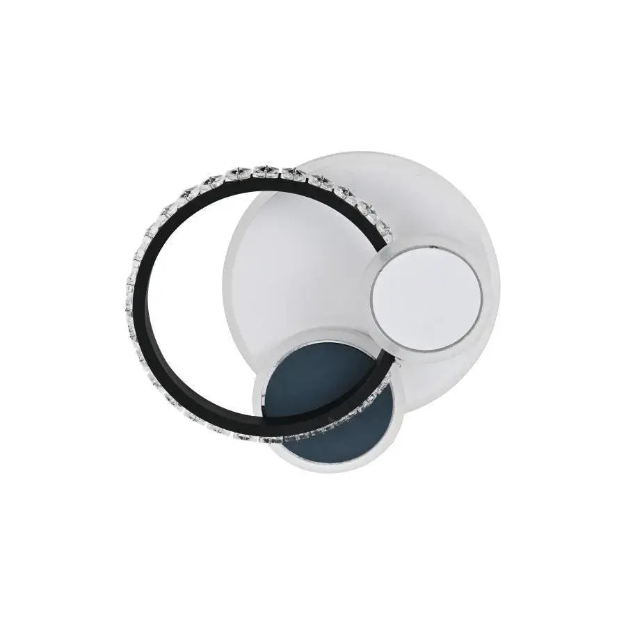 Żyrandol LED z kryształem GELLA 48W, okrągły, światło zimne/ciepłe/neutralne, czarno-biały