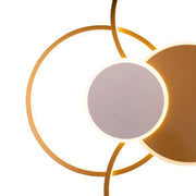 Żyrandol LED z pilotem KILLIAN 74W, 6 kółek, światło zimne/ciepłe/neutralne, możliwość przyciemniania, białe złoto