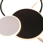 Żyrandol LED z pilotem KILLIAN 80 W, 4 okręgi, światło zimne/ciepłe/neutralne, ściemnialny, czarno-biały