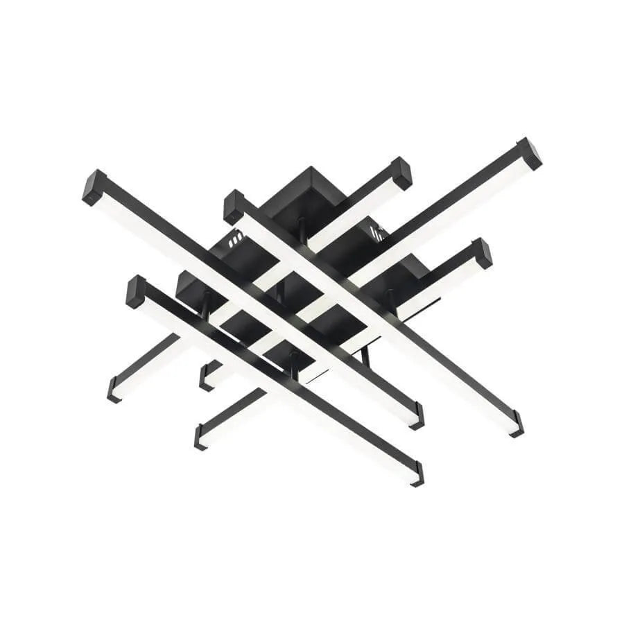 Żyrandol LED z pilotem MORA 120 W, 6 elementów, liniowy, światło zimne/ciepłe/neutralne, ściemnialny, czarny