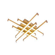 Żyrandol LED z pilotem MORA 120 W, 6 elementów, liniowy, światło zimne/ciepłe/neutralne, ściemnialny, błyszczący złoty