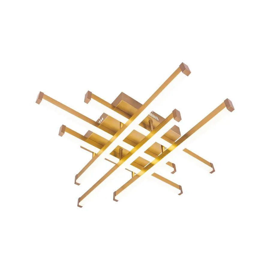 Żyrandol LED z pilotem MORA 120 W, 6 elementów, liniowy, światło zimne/ciepłe/neutralne, ściemnialny, błyszczący złoty