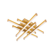 Żyrandol LED z pilotem MORA 120 W, 6 elementów, liniowy, światło zimne/ciepłe/neutralne, ściemnialny, błyszczący złoty