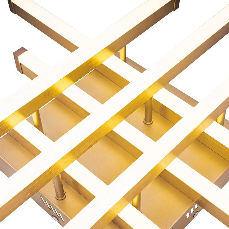 Żyrandol LED z pilotem MORA 120 W, 6 elementów, liniowy, światło zimne/ciepłe/neutralne, ściemnialny, błyszczący złoty