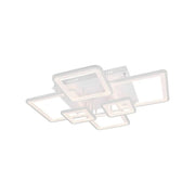 LED żyrandol z zdalnym sterowaniem Ella 124W, 6 kwadratów, zimno/gorące/neutralne światło, niestabilne, białe