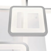 LED żyrandol z zdalnym sterowaniem Ella 124W, 6 kwadratów, zimno/gorące/neutralne światło, niestabilne, białe