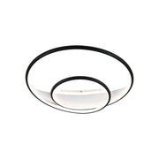 Żyrandol LED RACHEL 120 W z pilotem, 2 okręgi, światło zimne/ciepłe/neutralne, ściemnialny, czarno-biały