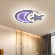 Żyrandol LED CORALIA RGB 81W z pilotem, Księżyc i gwiazdy, światło zimne/ciepłe/neutralne, ściemnialny, biały