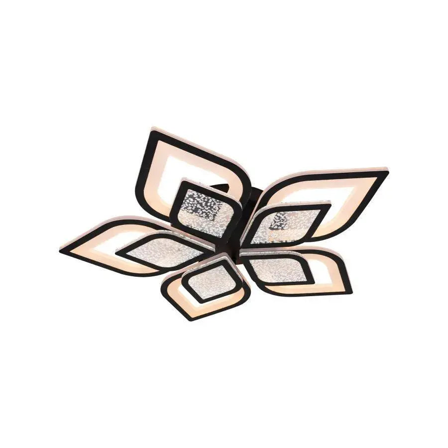 Żyrandol LED z pilotem DALIA 170 W, 5-płatkowy, światło zimne/ciepłe/neutralne, ściemnialny, czarny