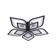 Żyrandol LED z pilotem DALIA 170 W, 5-płatkowy, światło zimne/ciepłe/neutralne, ściemnialny, czarny