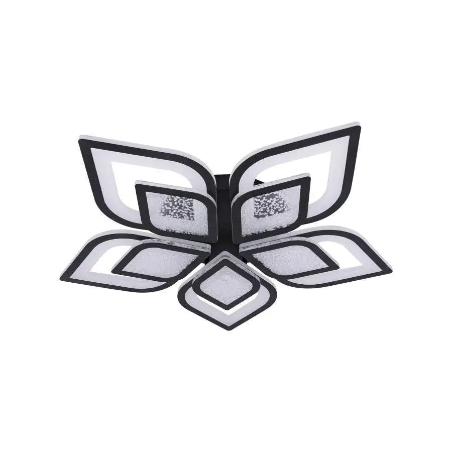 Żyrandol LED z pilotem DALIA 170 W, 5-płatkowy, światło zimne/ciepłe/neutralne, ściemnialny, czarny