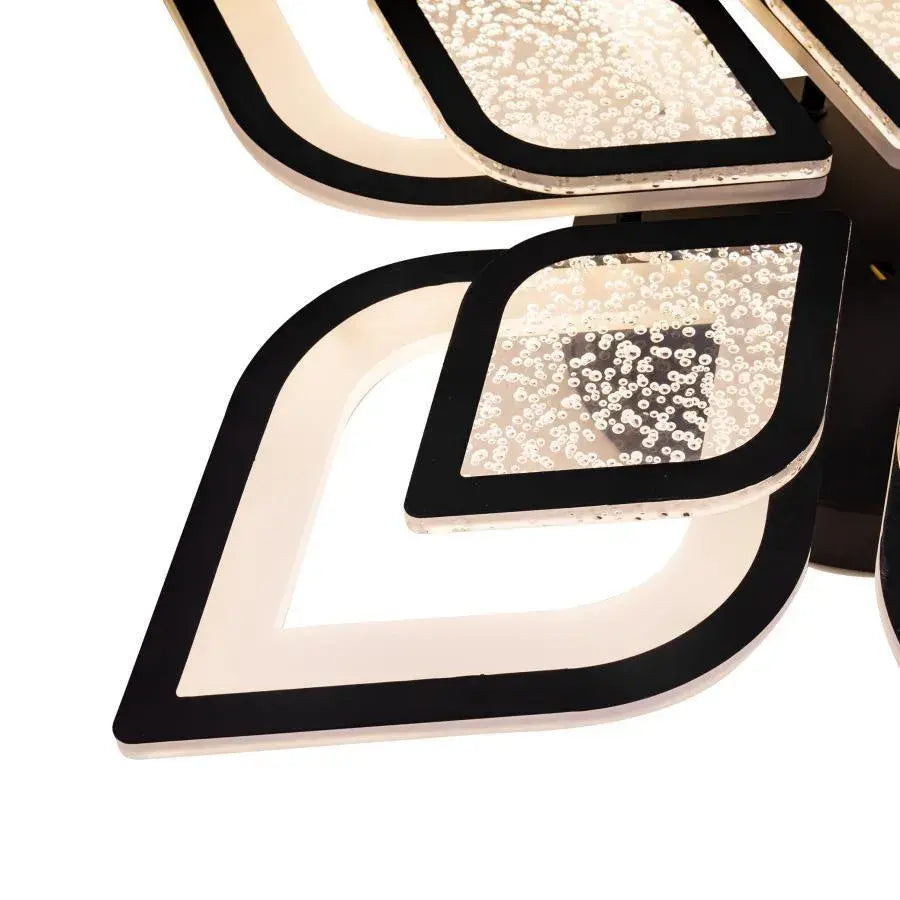 Żyrandol LED z pilotem DALIA 170 W, 5-płatkowy, światło zimne/ciepłe/neutralne, ściemnialny, czarny