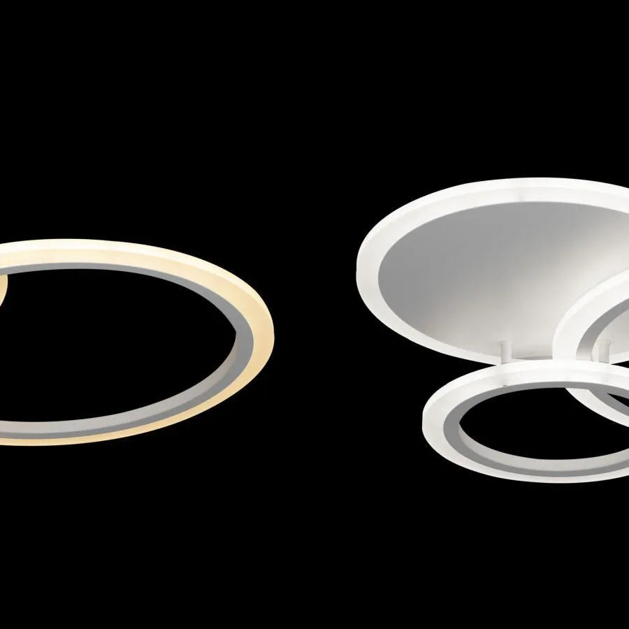 Żyrandol LED LUCY 52W z pilotem, 3 okręgi, światło zimne/ciepłe/neutralne, ściemnialny, biały