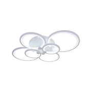 Żyrandol LED z pilotem ALANI 168W, 6 okręgów, światło zimne/ciepłe/neutralne, ściemnialny, biały