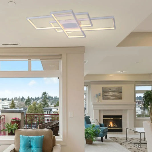 Żyrandol LED z pilotem LANDEN 184W, 3 elementy, światło zimne/ciepłe/neutralne, ściemnialny, biały