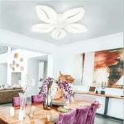 Żyrandol LED ORCHID z pilotem 65W, 5 płatków, światło zimne/ciepłe/neutralne, ściemnialny, biały