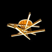 Żyrandol LED z pilotem ARICI 90W, 6 elementów, liniowy, światło zimne/ciepłe/neutralne, ściemnialny, białe złoto