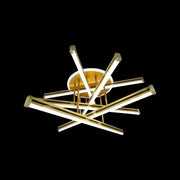 Żyrandol LED z pilotem ARICI 90W, 6 elementów, liniowy, światło zimne/ciepłe/neutralne, ściemnialny, białe złoto