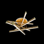 Żyrandol LED z pilotem ARICI 90W, 6 elementów, liniowy, światło zimne/ciepłe/neutralne, ściemnialny, białe złoto