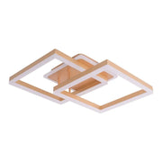 Żyrandol LED z pilotem ARWEN 142 W, 2 kwadraty, światło zimne/ciepłe/neutralne, ściemnialny, złoty